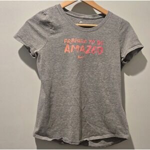 The Nike Tee Girls Size XL Gray Prepare to be Amazed shirt Glitter